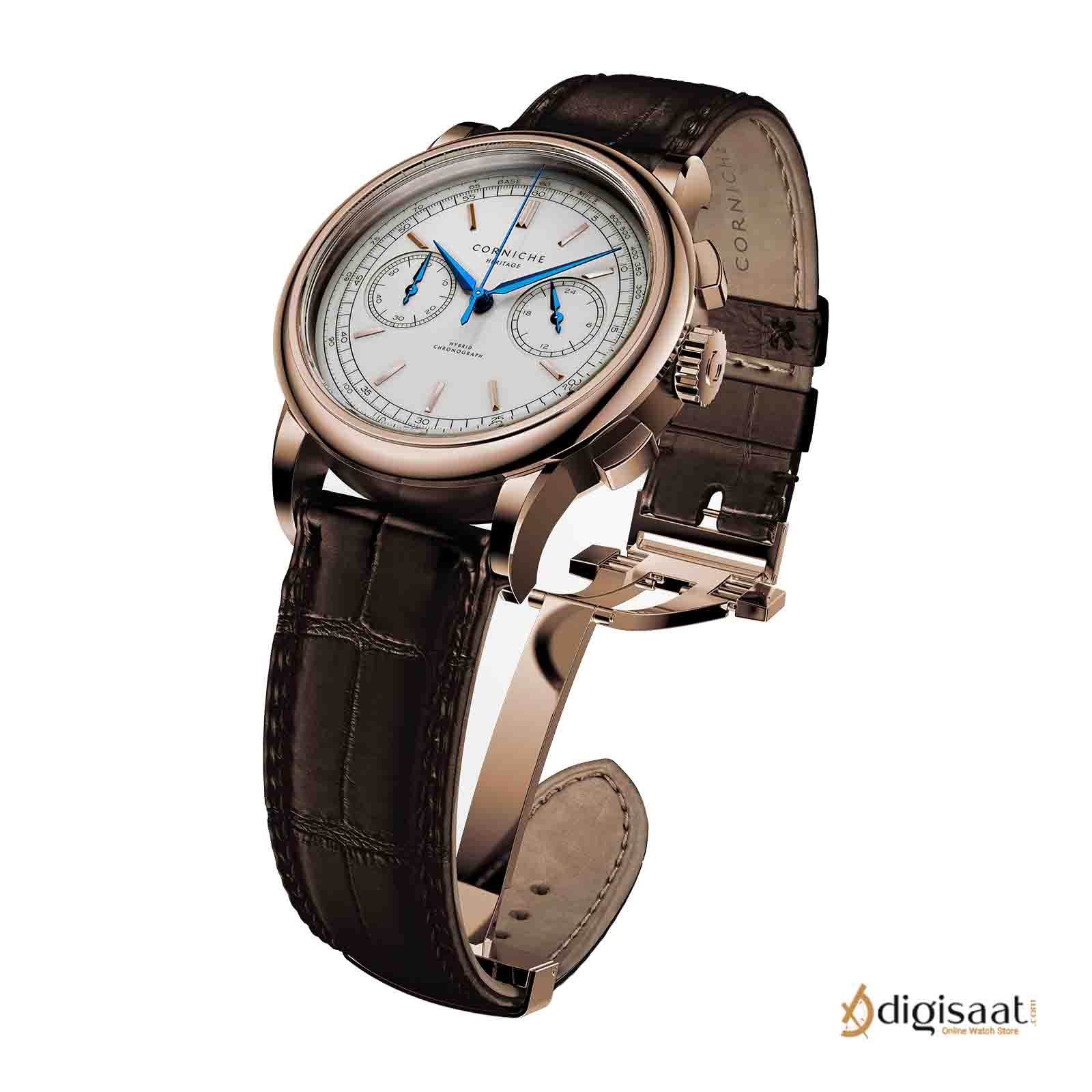 ساعت مچی مردانه کورنیش  Corniche heritage chronograph Rose Gold with Cream dial