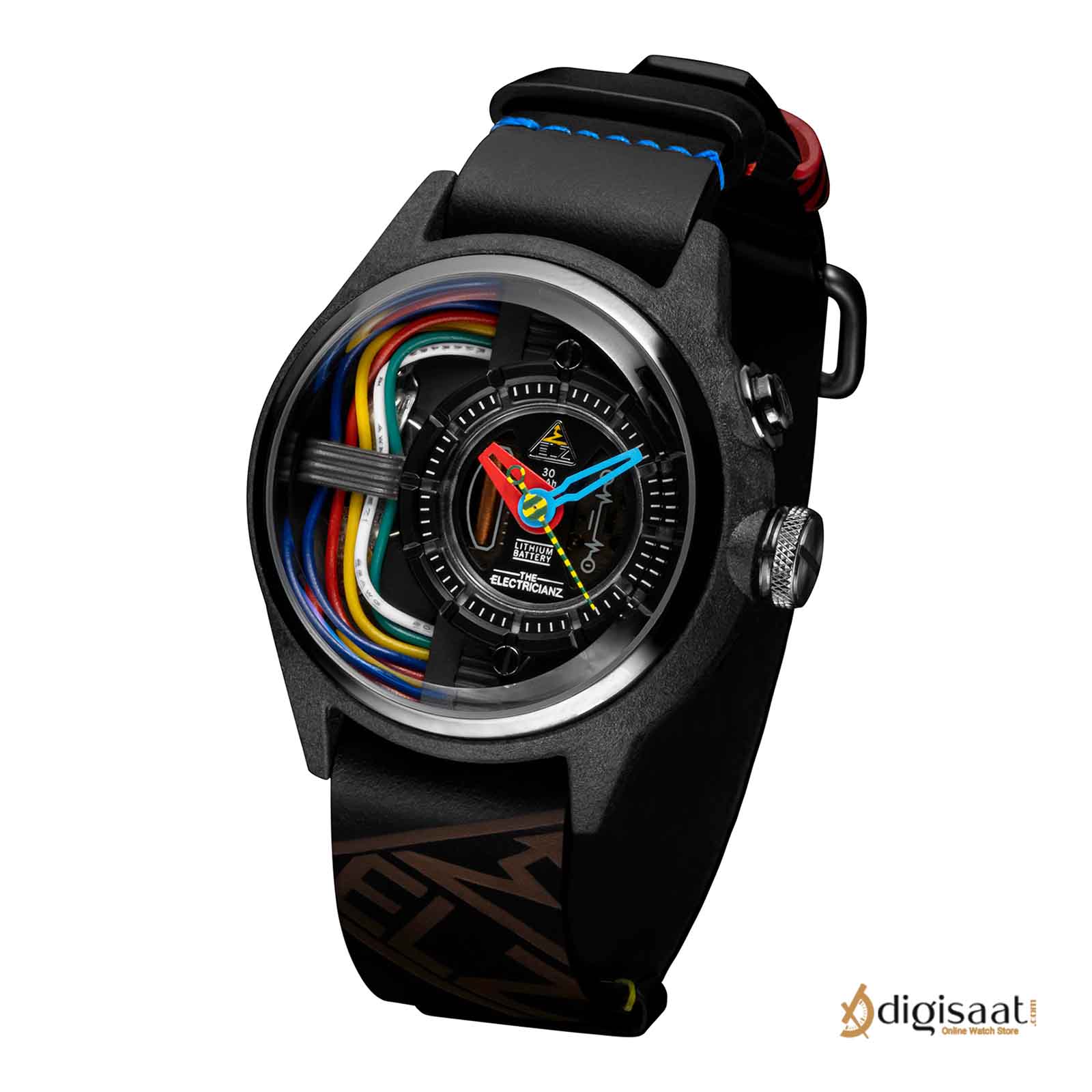 ساعت مچی الکتریکیانز THE ELECTRICIANZ مدل The CarbonZ-Black Leather Nato-42mm 