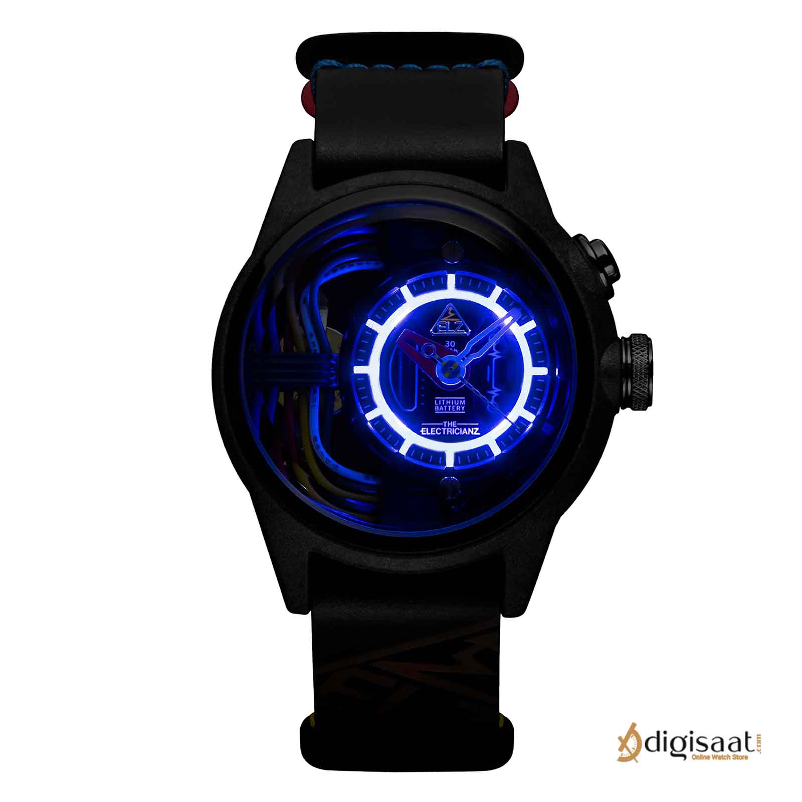 ساعت مچی الکتریکیانز THE ELECTRICIANZ مدل The CarbonZ-Black Leather Nato-42mm 