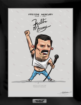 قاب پوستر کاریکاتور فردی مرکوری Freddie Mercury