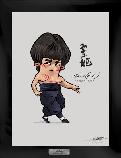 قاب پوستر کاریکاتور بروس لی Bruce Lee